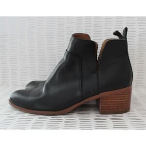 Franco Sarto Womens Pointed Toe Leather Booties Black Size 7 Pre-Owned